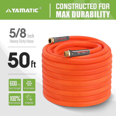YAMATIC 5/8'' Heavy Duty Garden Hose Flexible Water Hose 3, 5, 10, 25, 75, 100 ft