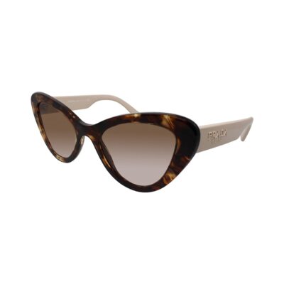 Pre-owned Prada Sunglasses Pr13ys 07r0a6 52mm Havana / Brown Gradient Lens