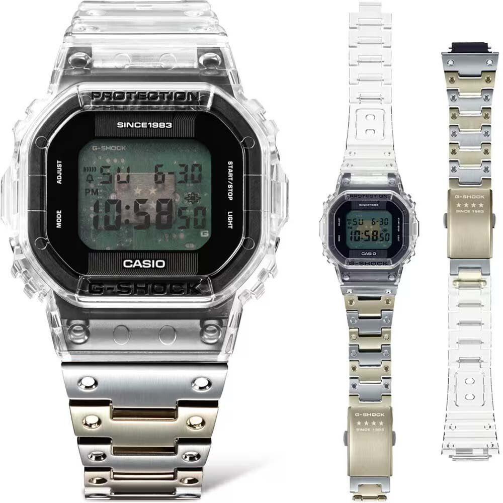 Pre-owned Casio G-shock 40th Anniversary Clear Remix Men's Watch Dwe-5640rx-7