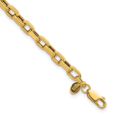Pre-owned Diamond2deal 14k Yellow Gold Polished 4.6mm Oval Link Bracelet 8" For Women 4.59g