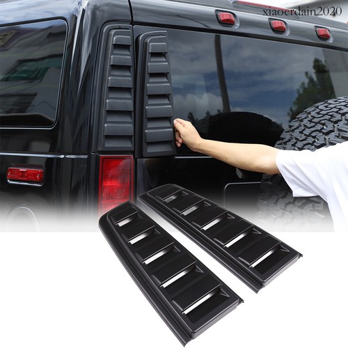 Car Rear Side Window Louvers Exterior Accessories Compatible With Hummer H2 2003-2009 , Air Vent Scoop Shades Cover,Window Vents Screens Protector Cover (Black A