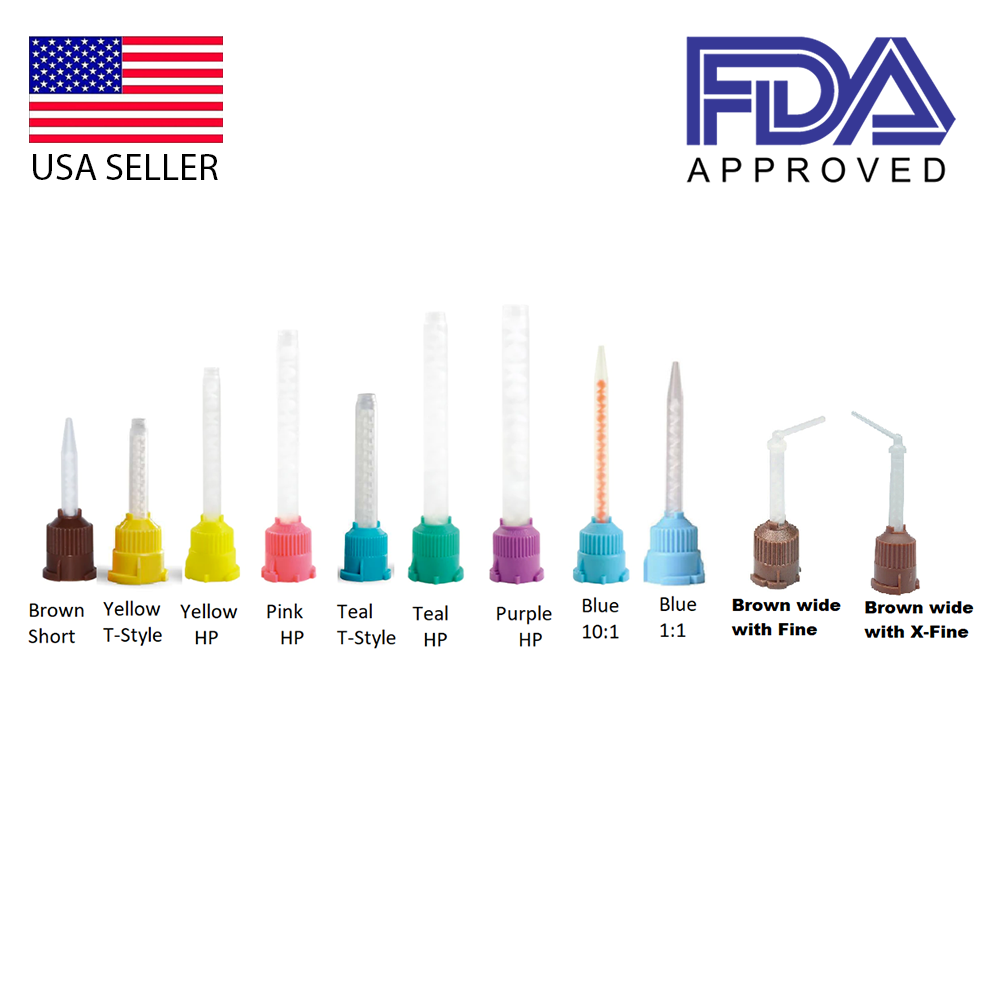 PacDent Type Dental  Mixing Tips (1:1) for Imp. Material, C&B, Cements 50/PK