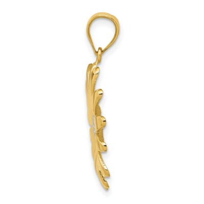 Pre-owned Superdealsforeverything Real 14kt W/rhodium Sunflower Pendant In Yellow