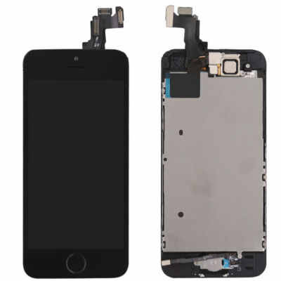 For iPhone 5S Complete Black LCD Touch Digitizer Screen Replacement Home Button
