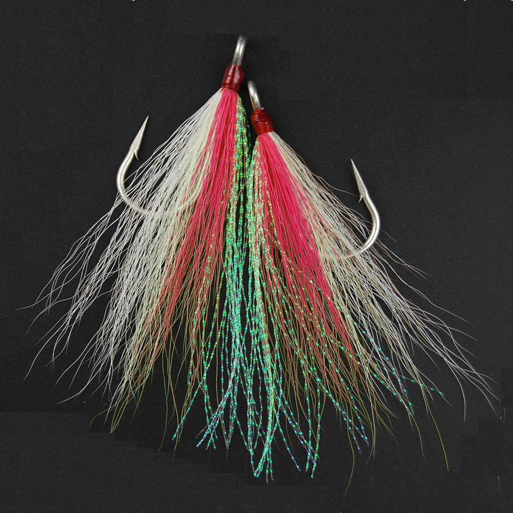 Bucktail Teasers Fishing Hook Saltwater Fishing Plugs Lures Buck Tail