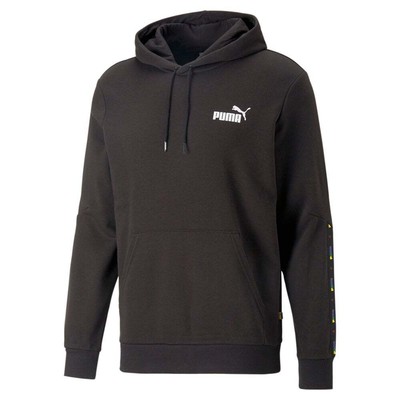 

Пуловер с капюшоном Puma Ess Tape Love Is Love, мужская черная повседневная верхняя одежда 67336401, Черный