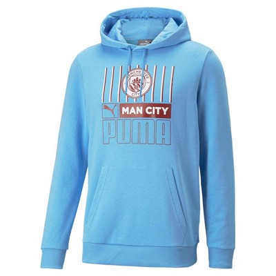 

Puma Mcfc Ftblcore Pullover Hoodie Mens Blue Casual Outerwear 76778901, Синий