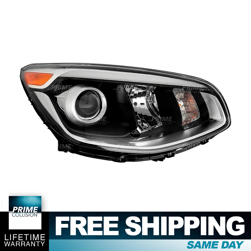 TYC Headlight Assembly Black Right Passenger Side for 17 18 19 Kia Soul
