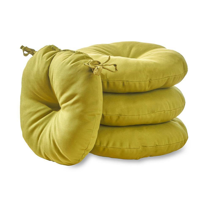 Outdoor Seat Cushion 15 in Round 4 Pk Kiwi Patio Chair Pads Weather Resistant