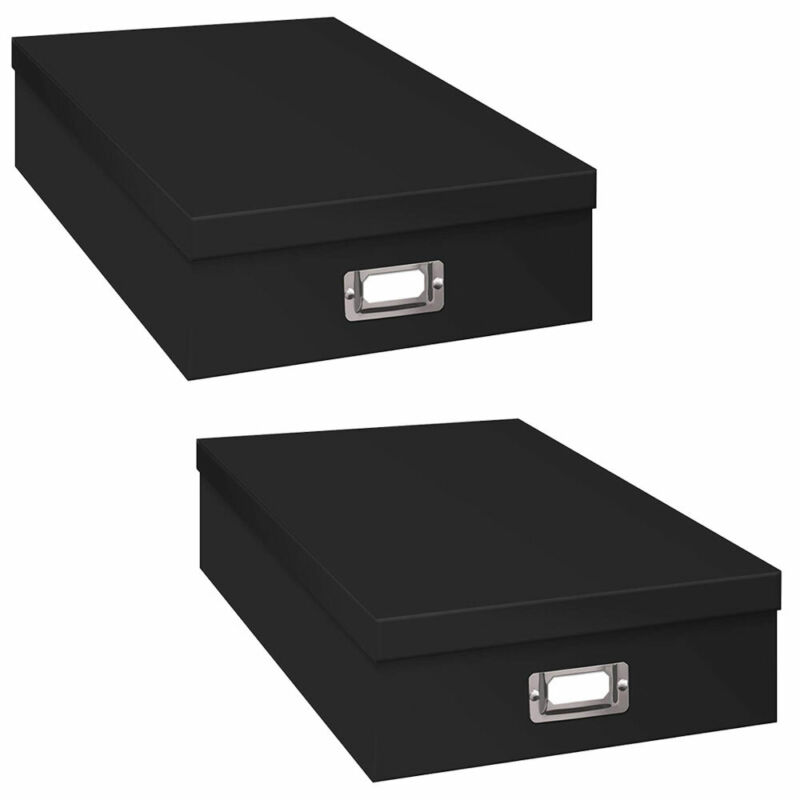Pioneer Scrapbooking Storage Box with Black Exterior, Pack of Two | OB12BLK