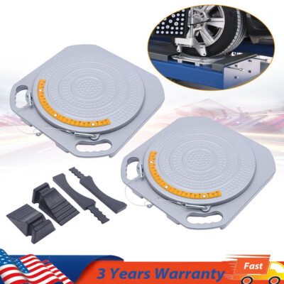 2pcs Wheel Car Truck Front End Wheel Alignment Turntable Turn Plates Tool Kit US