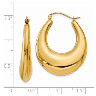 Pre-owned Samajewelers Real 14kt Yellow Gold Polished Hoop Earrings