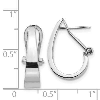 Pre-owned Superdealsforeverything Real 14kt White Gold Polished Hoop Earrings