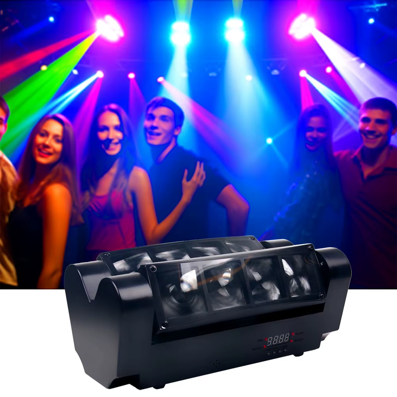 Stage Equipment Mini 8x3w RGBW LED 4in1 Beam Moving Head Lights DMX Control for