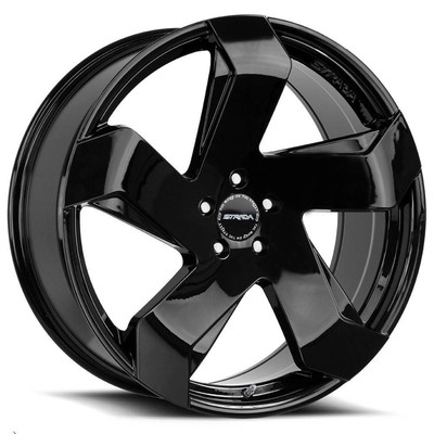 20x8.5 Strada S65 Coltello 5x112 40 Black Wheels Rims Set(4) 72.6