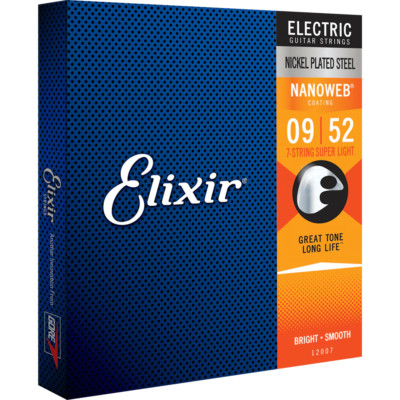Elixir NANOWEB Nickel Electric   7-String 12007 Super Light (.009-.052)