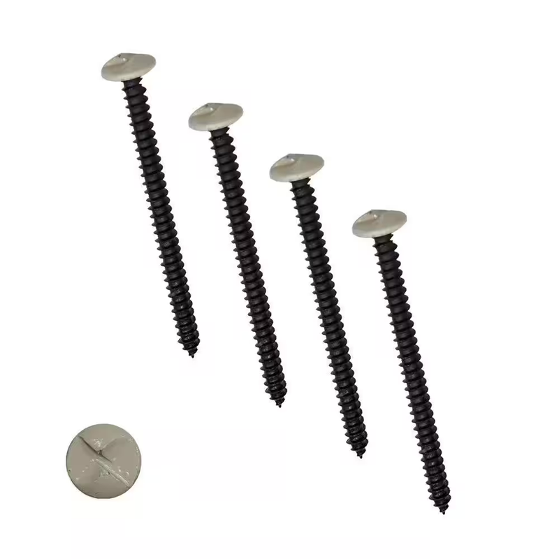 Unique Home Designs Security Door Screws 4 Inch White One Way Tamperproof 4 Pack