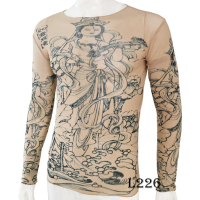 Fairy Buddha Tattoo Sport T-Shirt Tattoo Tops Biker Cycling Fitness Plus Size