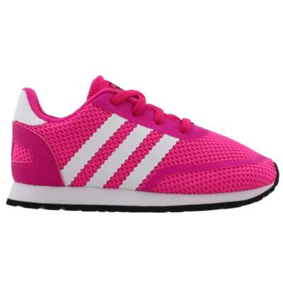 adidas B41579 Infant Girls N-5923 Эластичные кроссовки на шнуровке Повседневная обувь -