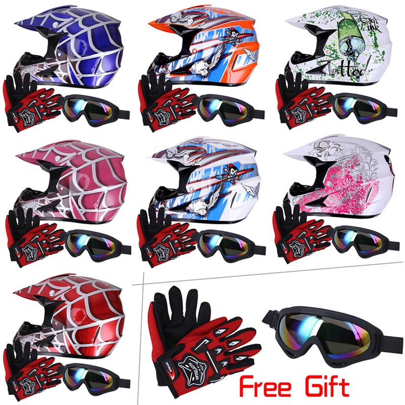 DOT Helmet Goggles Youth Kids Motorcycle Full Face Off Road 