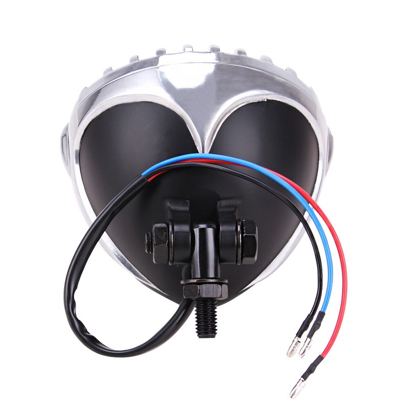 4.5" Motorcycle Headlight Lamp Finned Grill For Harley Chopper Bobber Cafe Racer