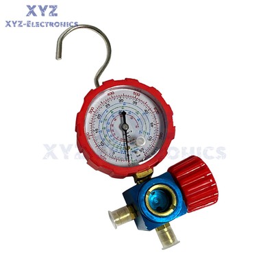 500/800PSI Refrigerant Manometer Air Condition Pressure Gauge Valve Manometer US