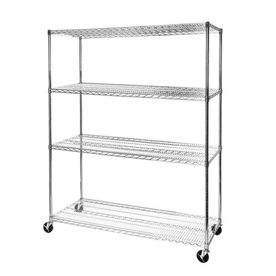 UltraDurable 4-Tier Commercial NSF certified Steel Wire Shelving System in Chrom