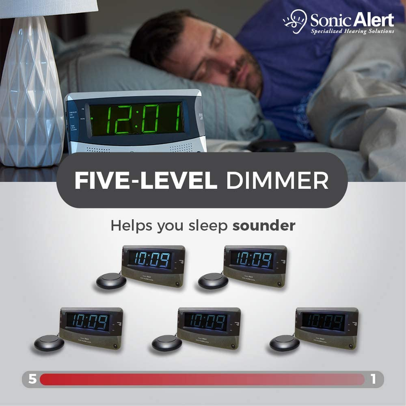 Dual Extra Loud Alarm Clock with Bed Shaker | Sonic Boom Vibrating Alarm Clock