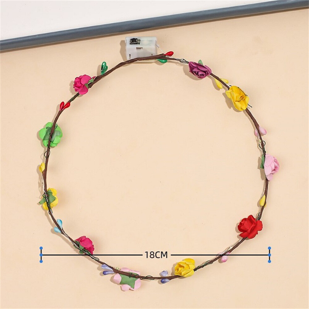Sprinlot LED-Feder-Stirnbänder 2er Pack – Leuchtender Blumenkranz Für Party, Hochzeit & Events – Mit Eingebauten Batterien
