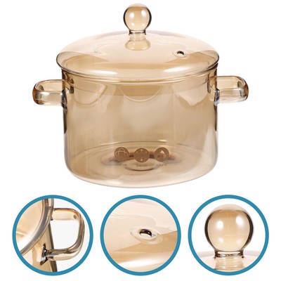  Multi-functional Home Glass Stewing Pot Glass Pot Food Stew Pot with Lid Home