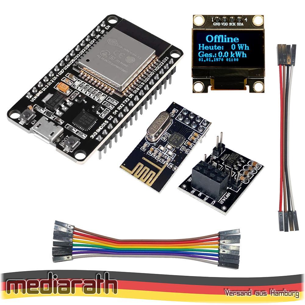 OpenDTU Hoymiles DIY Kit - ESP32 + Display + NRF24L01+ Modul + Socket + Kabel