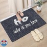 Assaoy Funny Door Mat,Ho Why is You here Black Doormats,Funny Floor Embroidered Welcome Outdoor Door Mat Entrance with Rubber Backing Rugs Indoor Outdoor Home Decorative Easy to Clean 30”x18”