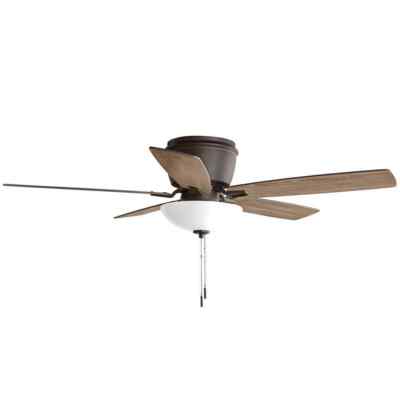 Hampton Bay Melrose 52 in. Indoor LED Hugger Bronze Dry Rated Fan+Light Kit