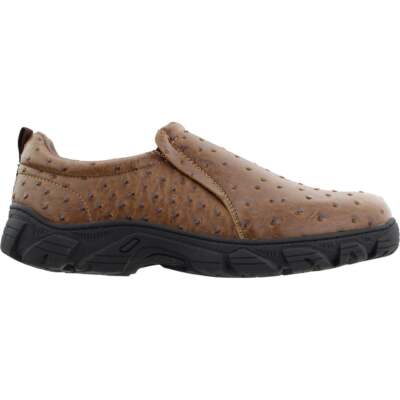 

Roper Faux Ostrich Performance Slip On Mens Brown Casual Shoes 09-020-1571-0407, Коричневый, Roper Faux Ostrich Performance Slip On