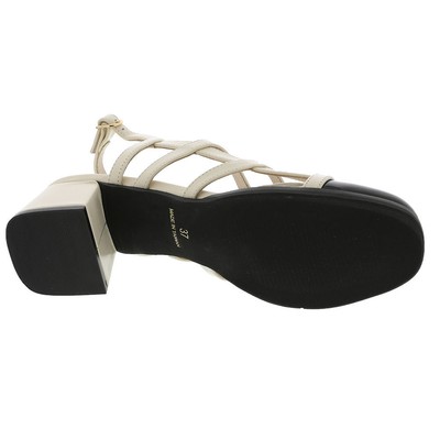 Pre-owned All Black Coco Strappy Lady Women's Sandal In White