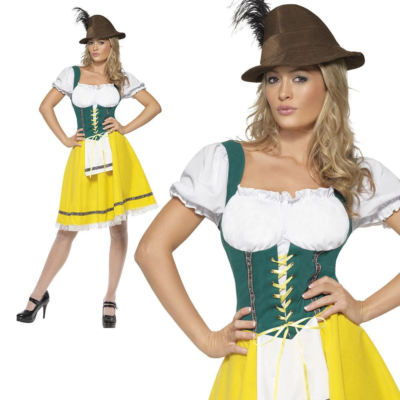 Womens Bavarian German Oktoberfest Girl Ladies Adult Beer Fancy Dress Outfit
