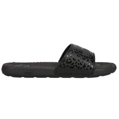 

Puma Cool Cat Matte - Shine Leopard Bx Slide Женские повседневные сандалии размера 10 M 38, Черный, Puma Cool Cat Matte - Shine Leopard Bx Slide