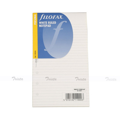 Filofax Personal Size Organiser White Ruled Notepad Refill Insert - 132210