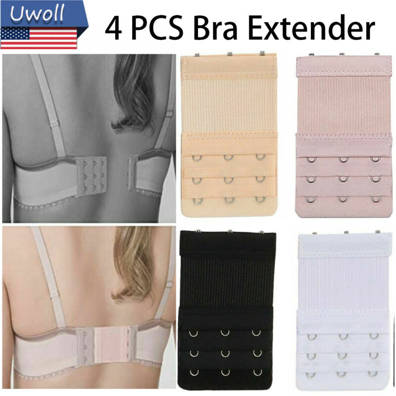 4 Pcs Lady Girl Adjustable Bra Extender 3/4 Hooks Elastic Underwear Strap Belt