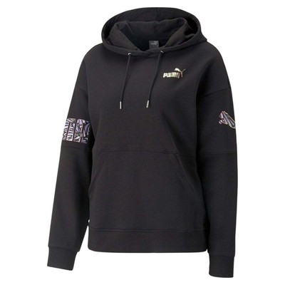 

Puma Power Monarch Pullover Hoodie Женская черная повседневная верхняя одежда 67616801, Черный