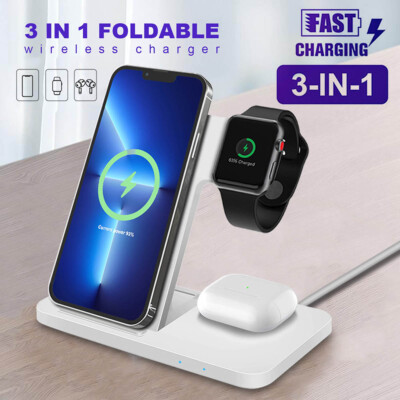 4in1 Fast Wireless Charger Station Dock For Apple Watch iPhone 15 14 13Pro 12 11