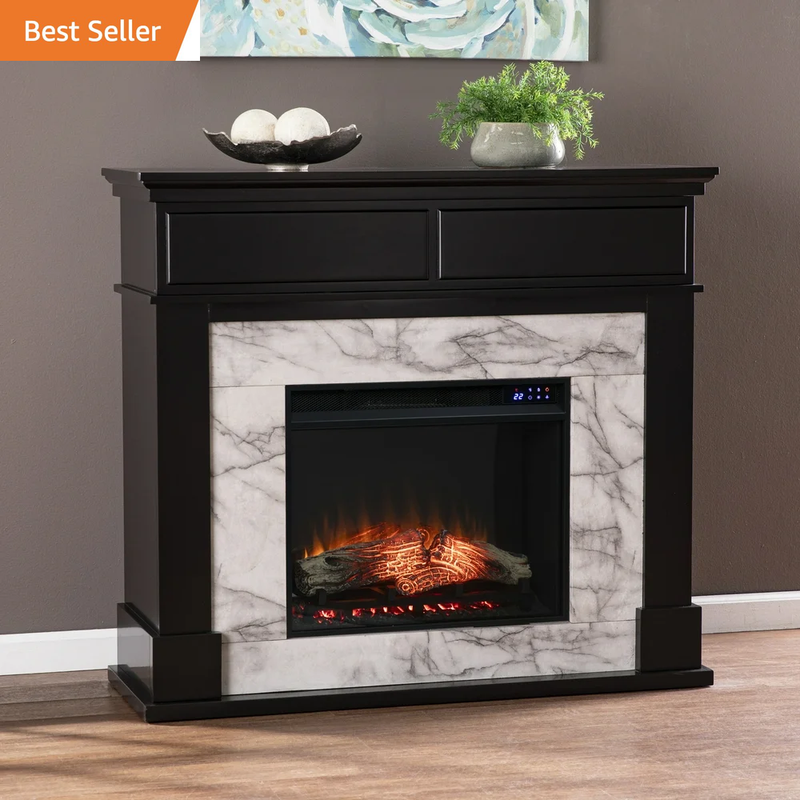 SEI Furniture Petradale Electric Fireplace with Touch Screen