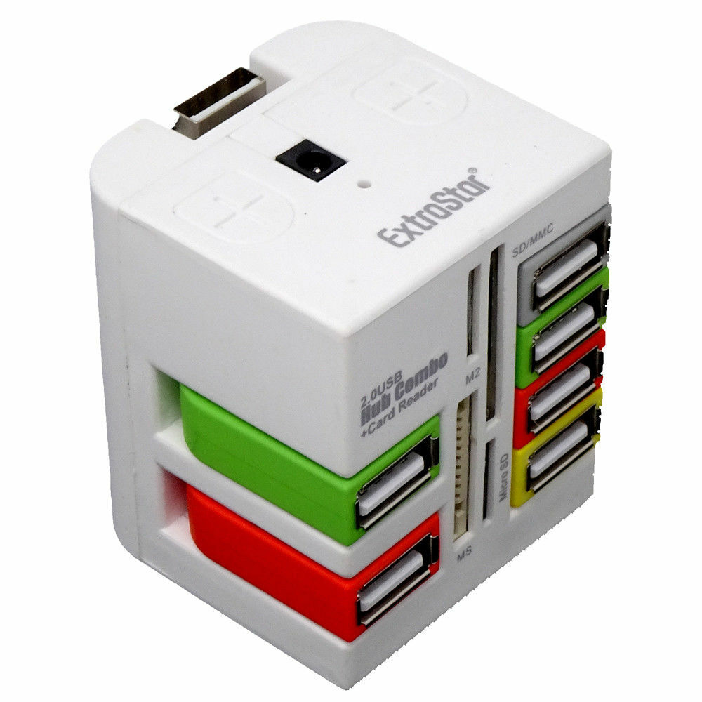 Hub Combo Otg Usb 2.0 Splitter Moltiplicatore 6 Porte Extrastar Micro Sd sus