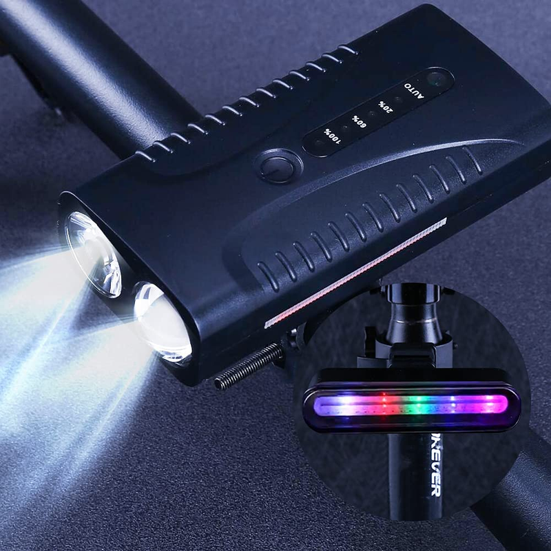 Bike Lights Front and Back,Ultra Bright LED Light Set with Wireless Remote,Usb R