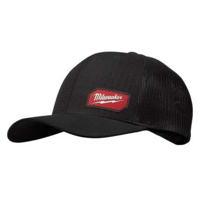 Milwaukee 505B Gridiron Adjustable Trucker Hat Ripstop Snapback Polyester Black