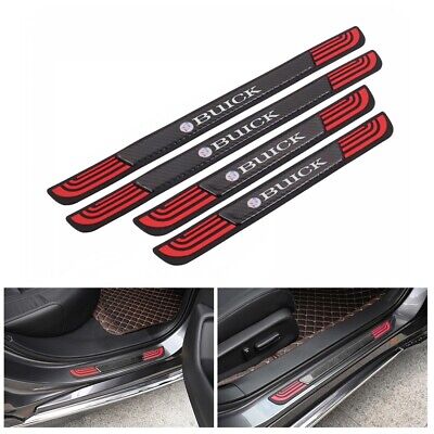 4PCS Rubber+Carbon Car Door Scuff Sill Cover Panel Step Protector For Buick