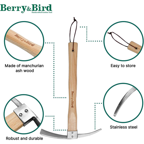 Berry&Bird Garden Pick Mattock Hoe Gardening Pick Axes for Transplanting Digging