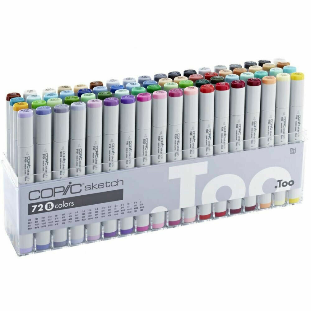Copic Sketch Marker Set B 72 Colors , Premium Artist Markers