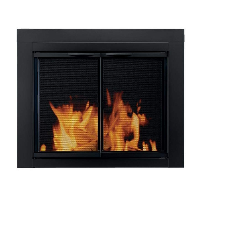 Small Glass Fireplace Mesh Screen Cover Door Doors Pleasant Hearth