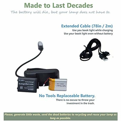 Gift For Book Lover - Extended 1200mAh To Read 85 Hours Charge 9 Brightness Eye